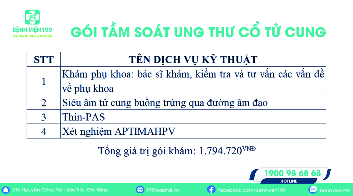 Hạng mục xét nghiệm tầm soát ung thử cổ tử cung